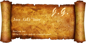 Jex Gábor névjegykártya