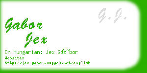 gabor jex business card